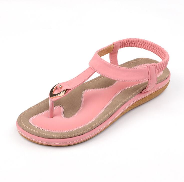 Women's Flat Sandal – Adjustable T-Strap Arch Footbed