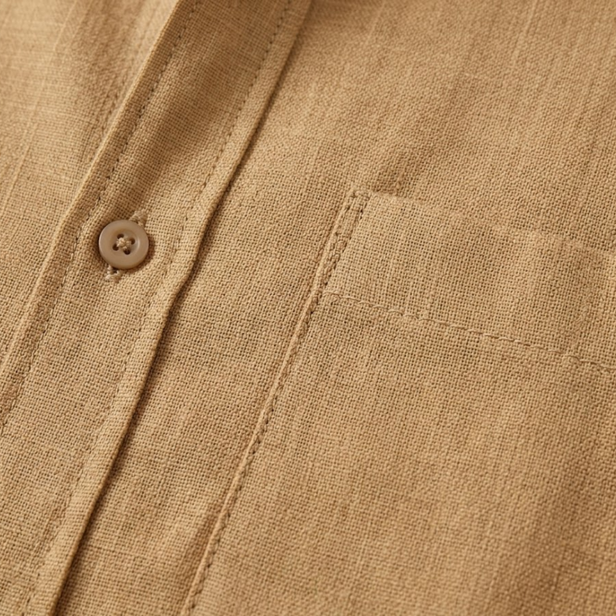 Men's Short-Sleeve Cotton-Linen Shirt – Mandarin Collar