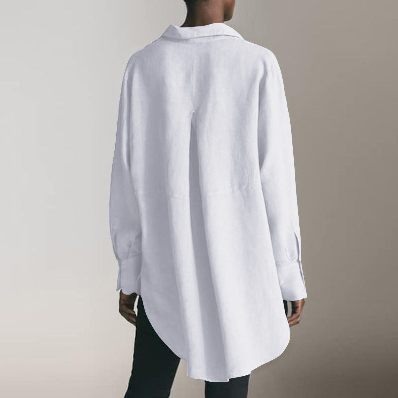 Women's Shirt Dress – Oversized Collared Midi