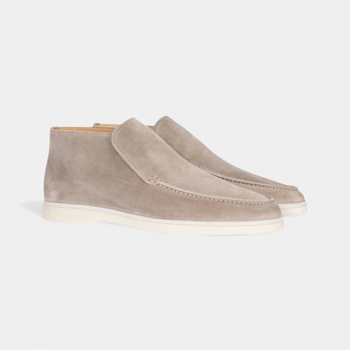 Men's Suede Loafers – Slip-On Ankle-Height Design