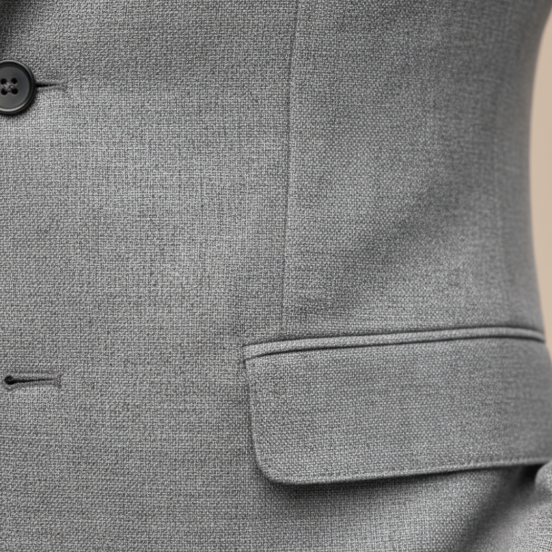 Men's Slim-Fit Blazer – Single-Button Structured Weave