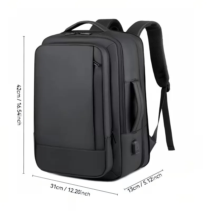 Men's Structured Backpack – USB Port Laptop Sleeve