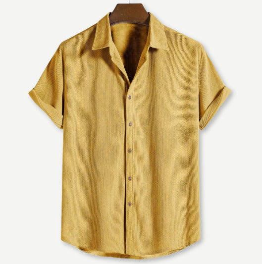 Men's Waffle-Knit Button-Up Shirt – Regular Textured Fit