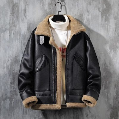 Men's Padded Jacket – Lamb Fleece Lined, Relaxed Fit