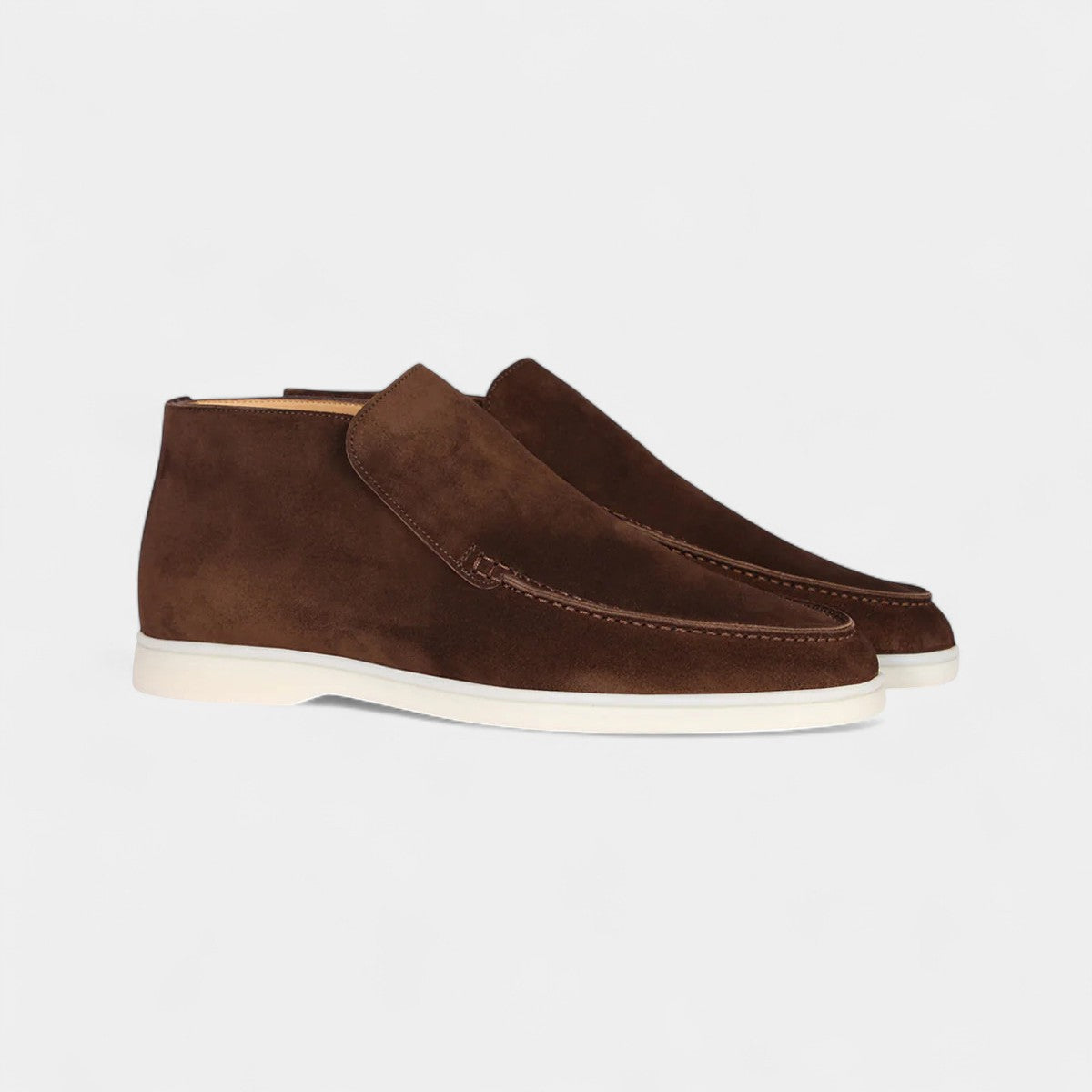 Men's Suede Loafers – Slip-On Ankle-Height Design