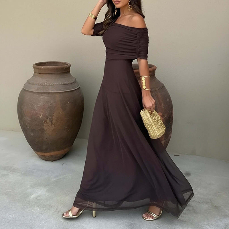 Women's Sleeveless Maxi Dress – A-Line Back Zip