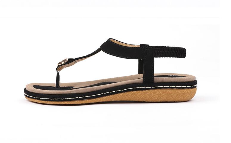 Women's Flat Sandal – Adjustable T-Strap Arch Footbed