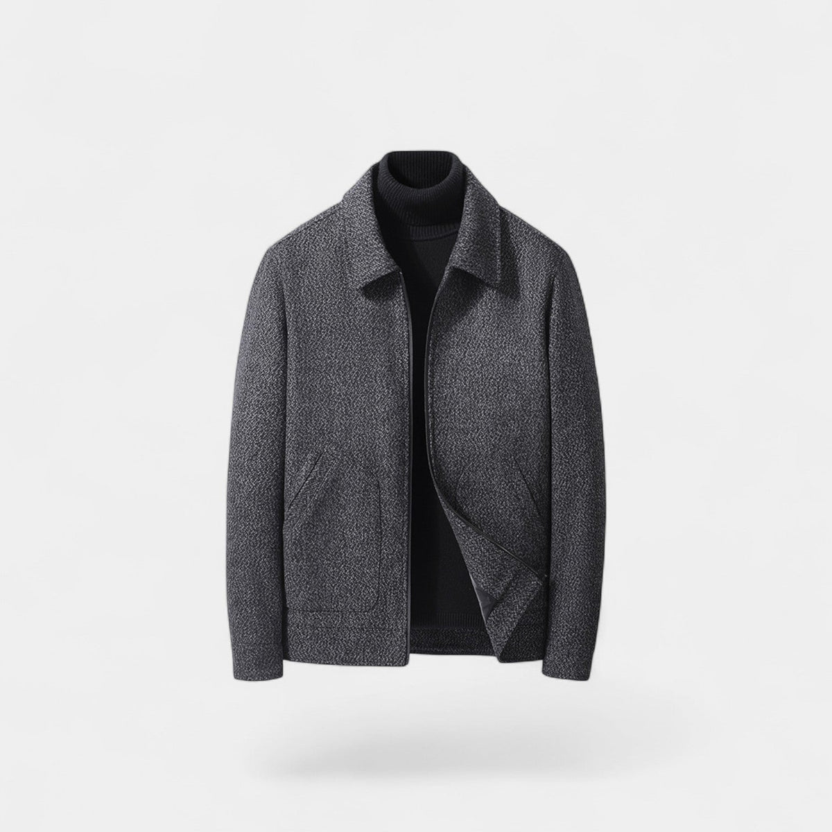 Men's Wool-Blend Coat – Stand Collar Tailored Fit