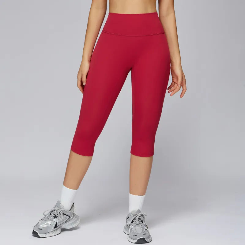 Women's High-Waisted Capri Leggings – Knee-Length Yoga Fit