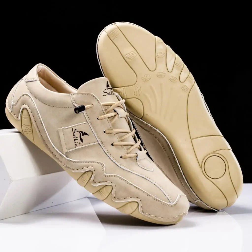 Men's Handmade Leather Sneakers – Wavy Sole