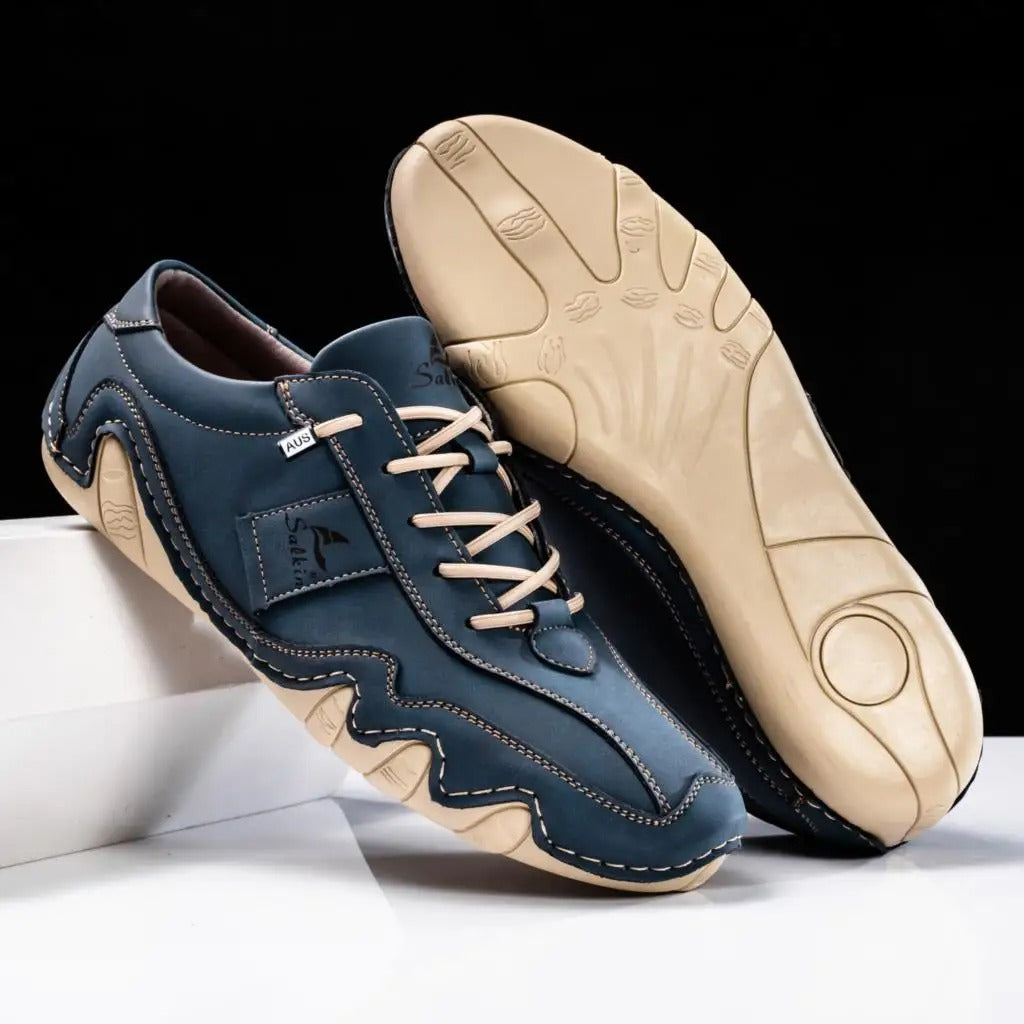Men's Handmade Leather Sneakers – Wavy Sole