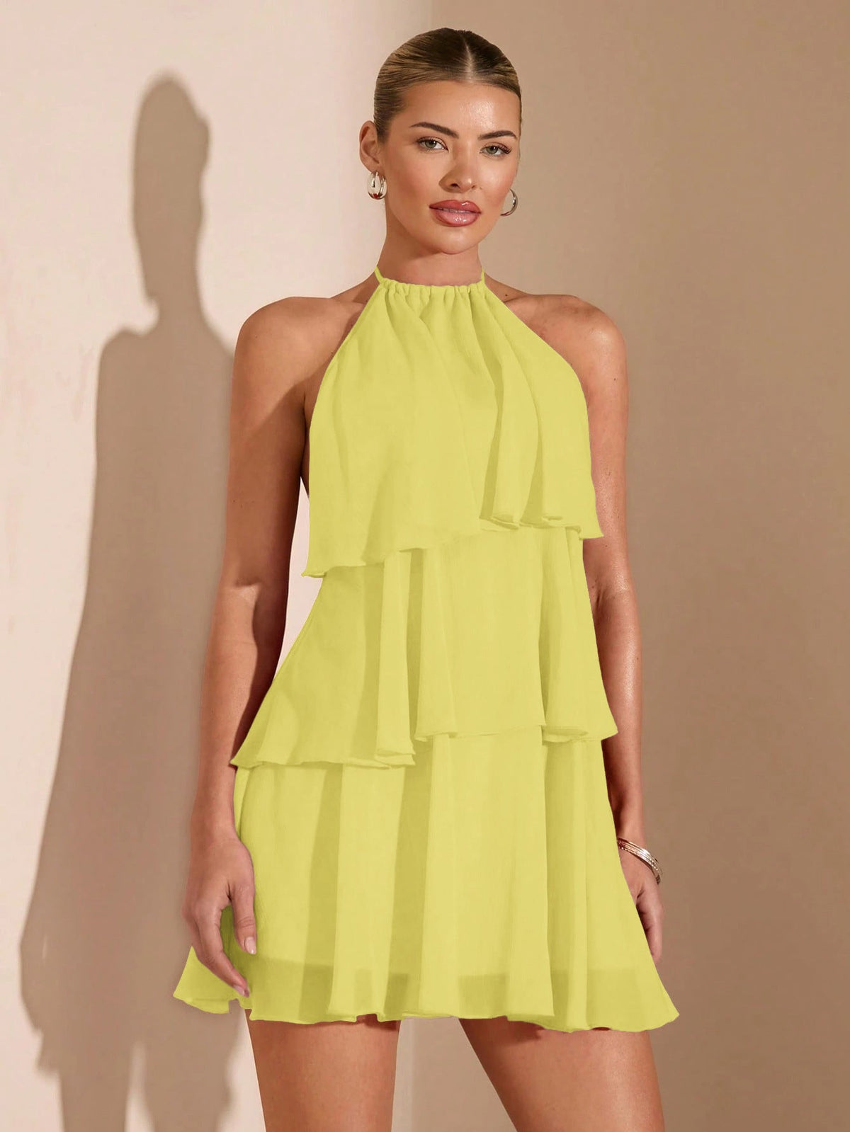 Women's Mini Dress – Tiered Ruffle Bodice