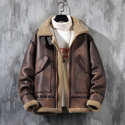 Men's Padded Jacket – Lamb Fleece Lined, Relaxed Fit