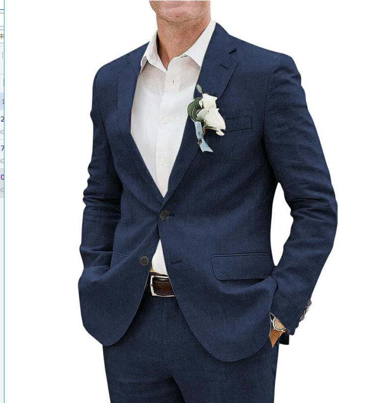 Men's Linen Two-Piece Suit – Structured Tailored Set