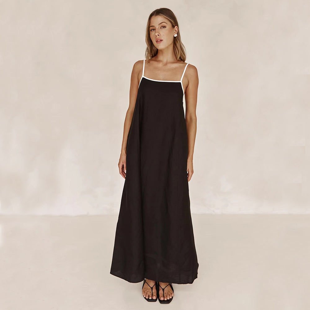 Women's Spaghetti Strap Maxi Dress – Minimal Flowing Cut