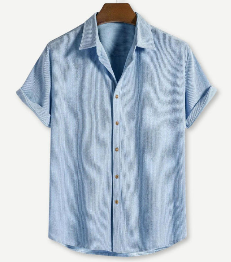 Men's Waffle-Knit Button-Up Shirt – Regular Textured Fit