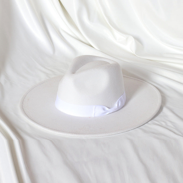 Unisex Felt Fedora Hat – Structured Crown, Ribbon Band