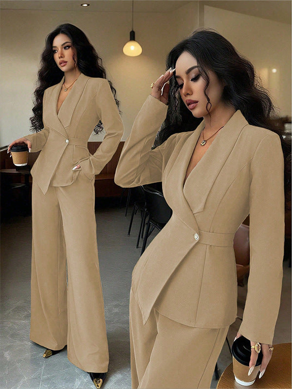 Women's Blazer and Pants Set – Tailored Straight Leg