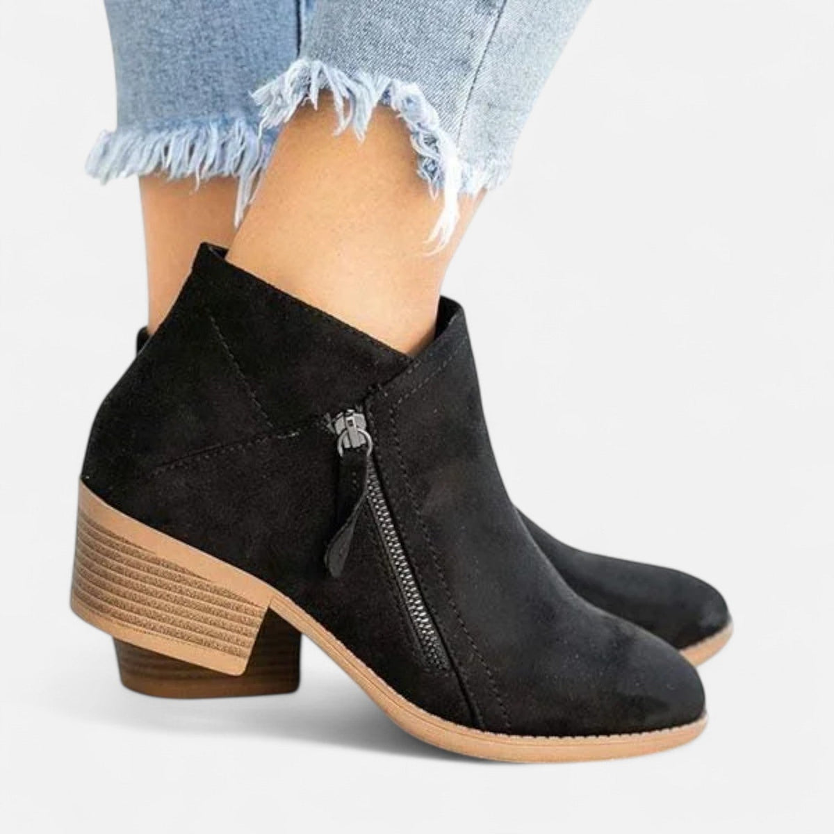 Women's Leather Ankle Boots – Arch Support Insole