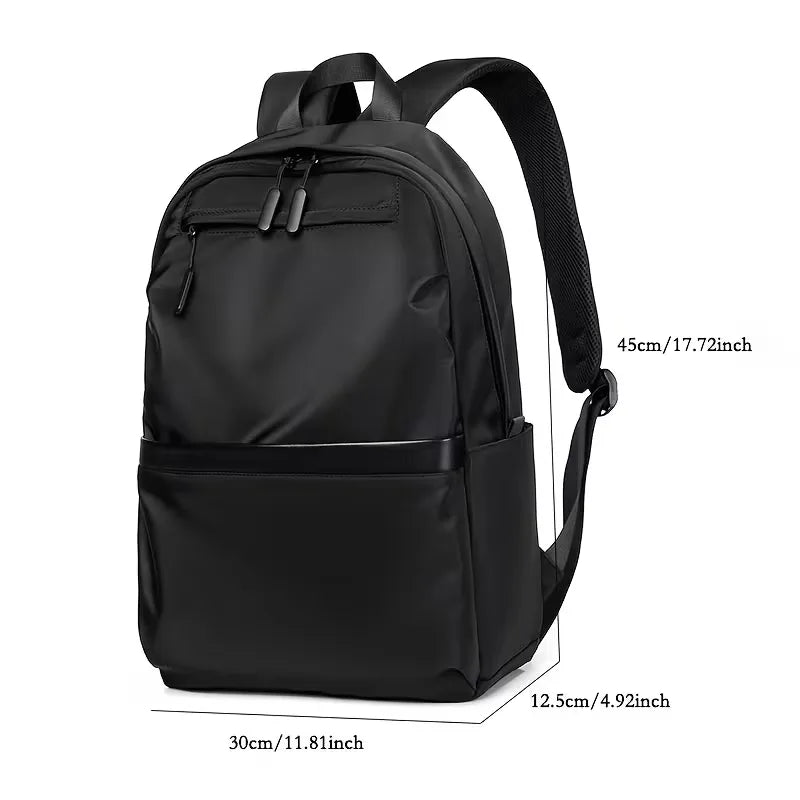 Men's Oxford-Weave Backpack – Multi-Compartment Structured Build