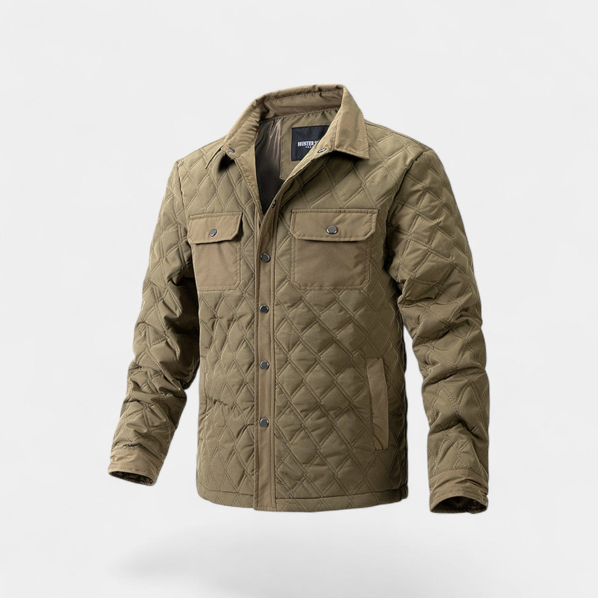 Men's Quilted Cotton-Blend Jacket – Tailored Stand Collar