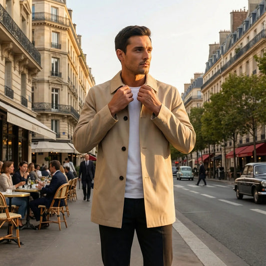 Men's Trench Coat – Lightweight Mid-Length Cut