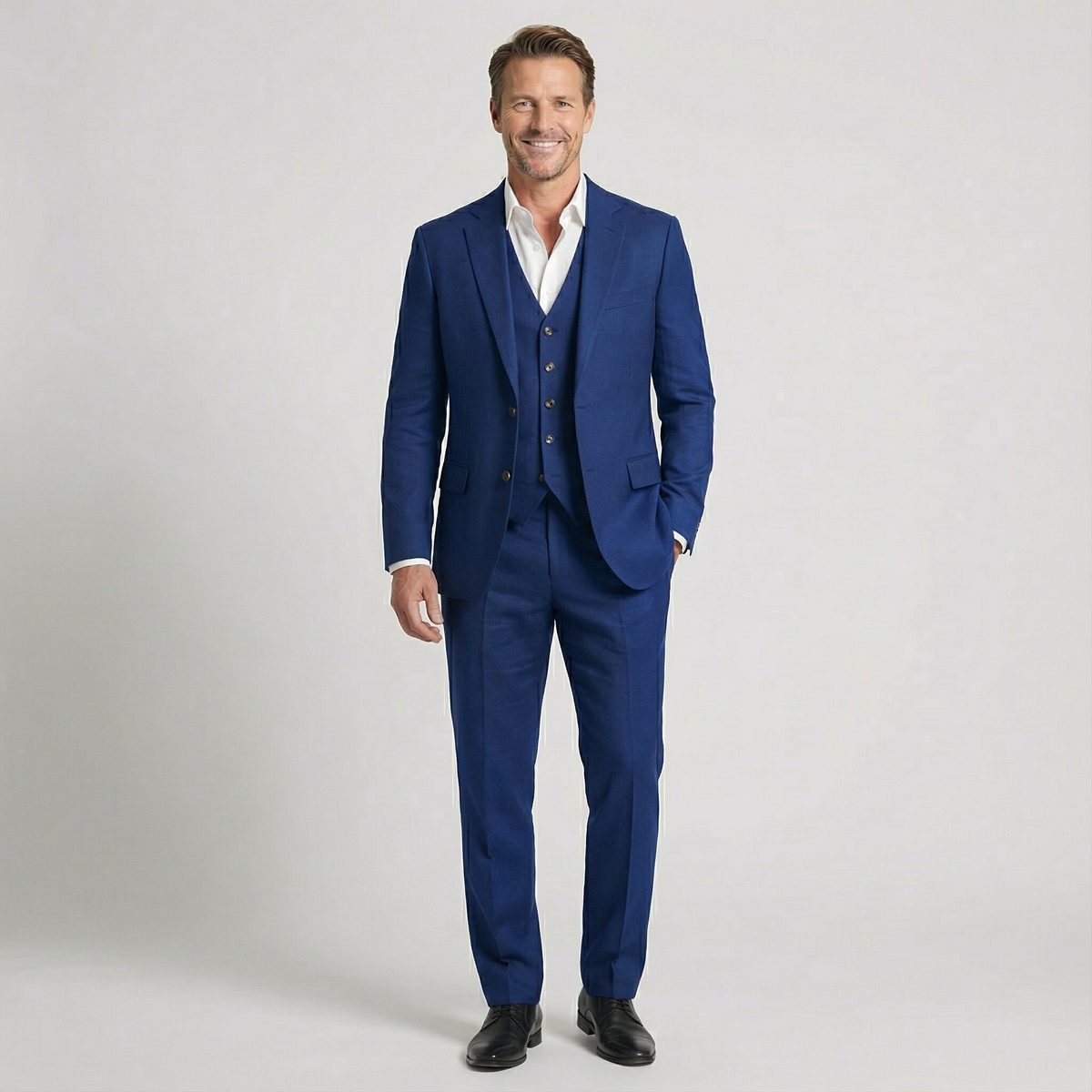 Men's Linen Suit – Slim Fit Tapered Pants