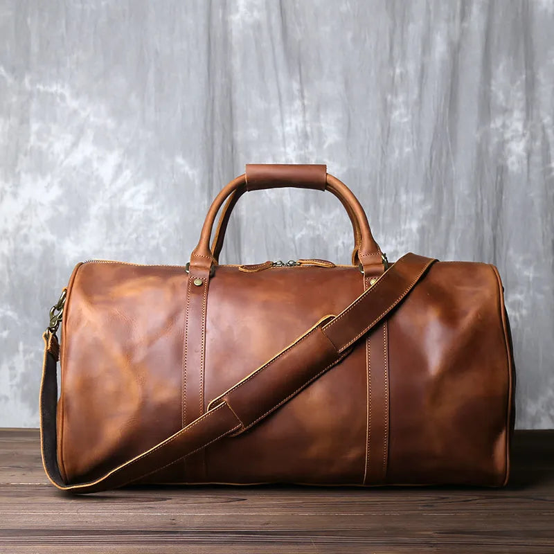 Men's Leather Duffel Bag – Full-Grain Crazy-Horse