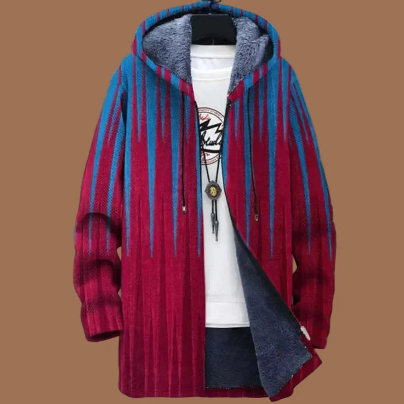 Men's Hooded Zip Cardigan – Relaxed Hip-Length Fit