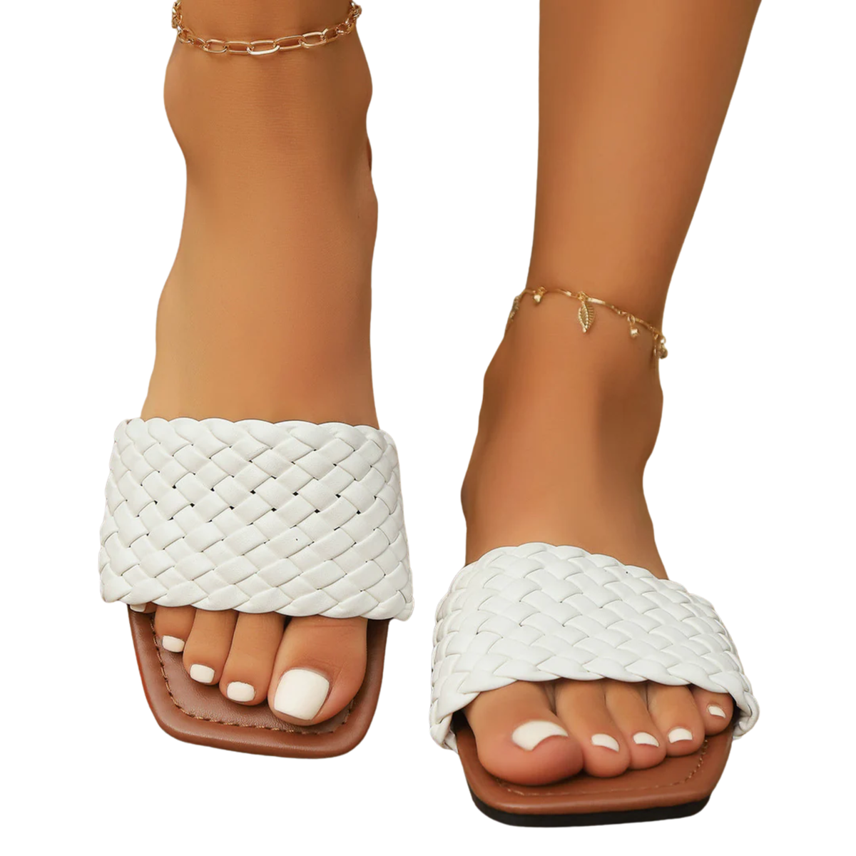Women's Flat Sandals – Wide Braided Straps