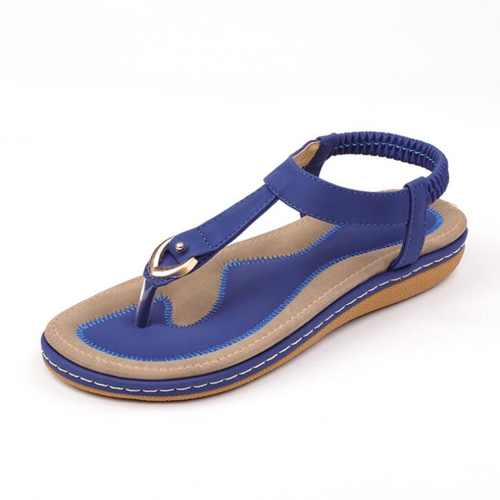 Women's Flat Sandal – Adjustable T-Strap Arch Footbed