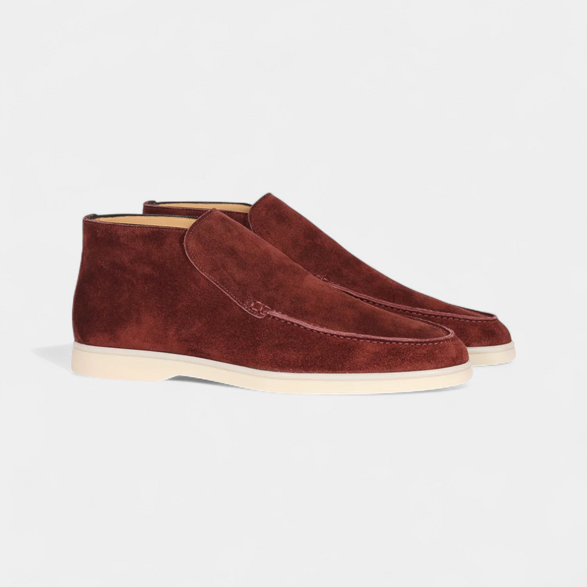 Men's Suede Loafers – Slip-On Ankle-Height Design