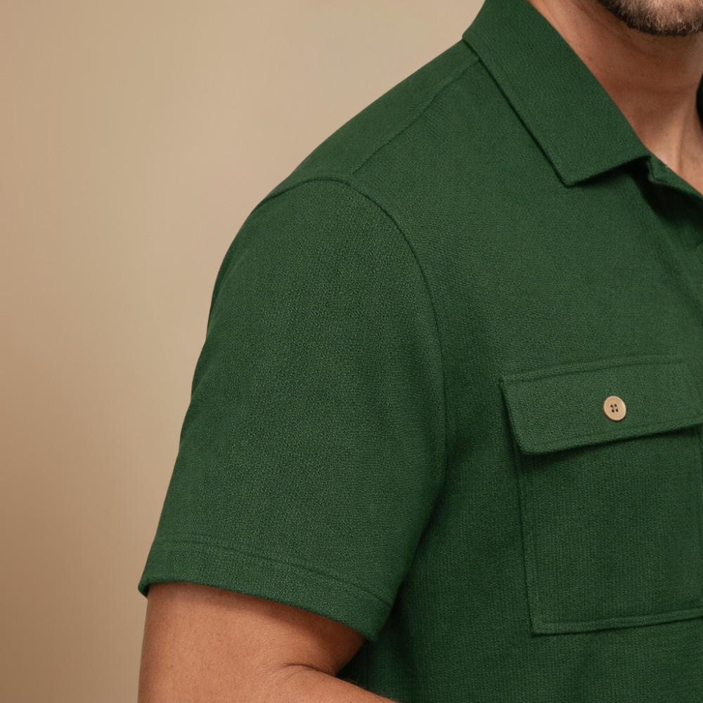 Men's Waffle-Knit Shirt and Shorts Set – Relaxed Matching Fit