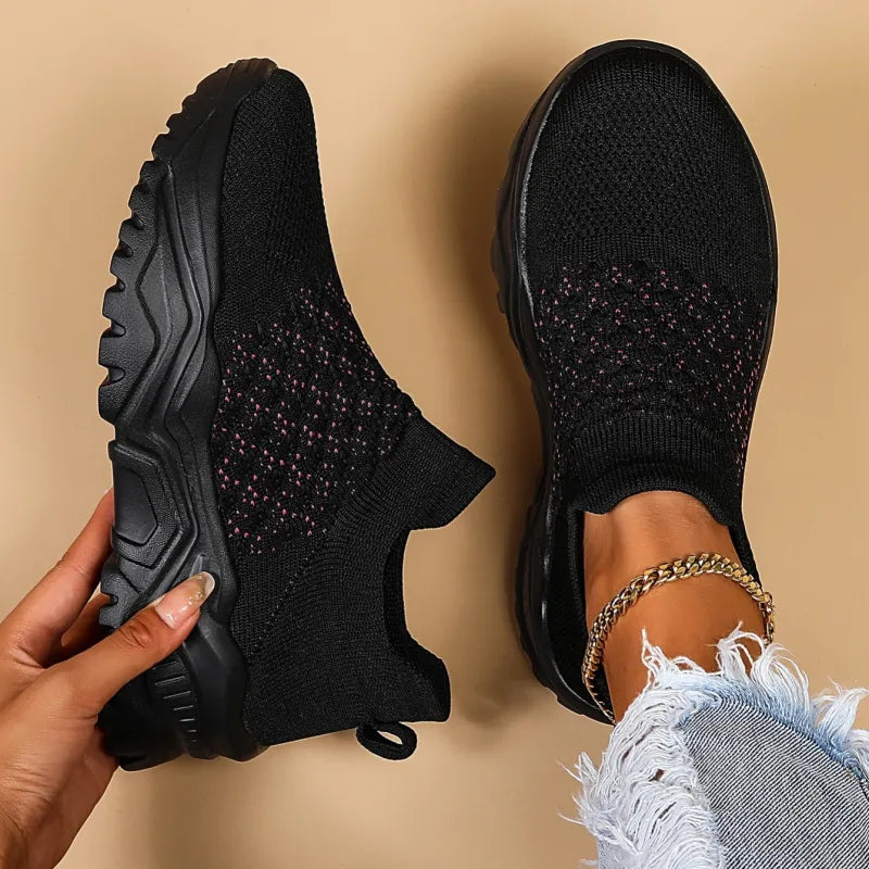 Women's Platform Sneaker – Knit Sock-Style Slip-On