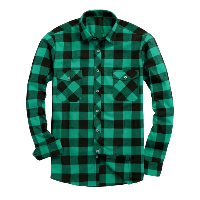 Men's Flannel Plaid Shirt – Relaxed Straight Cut