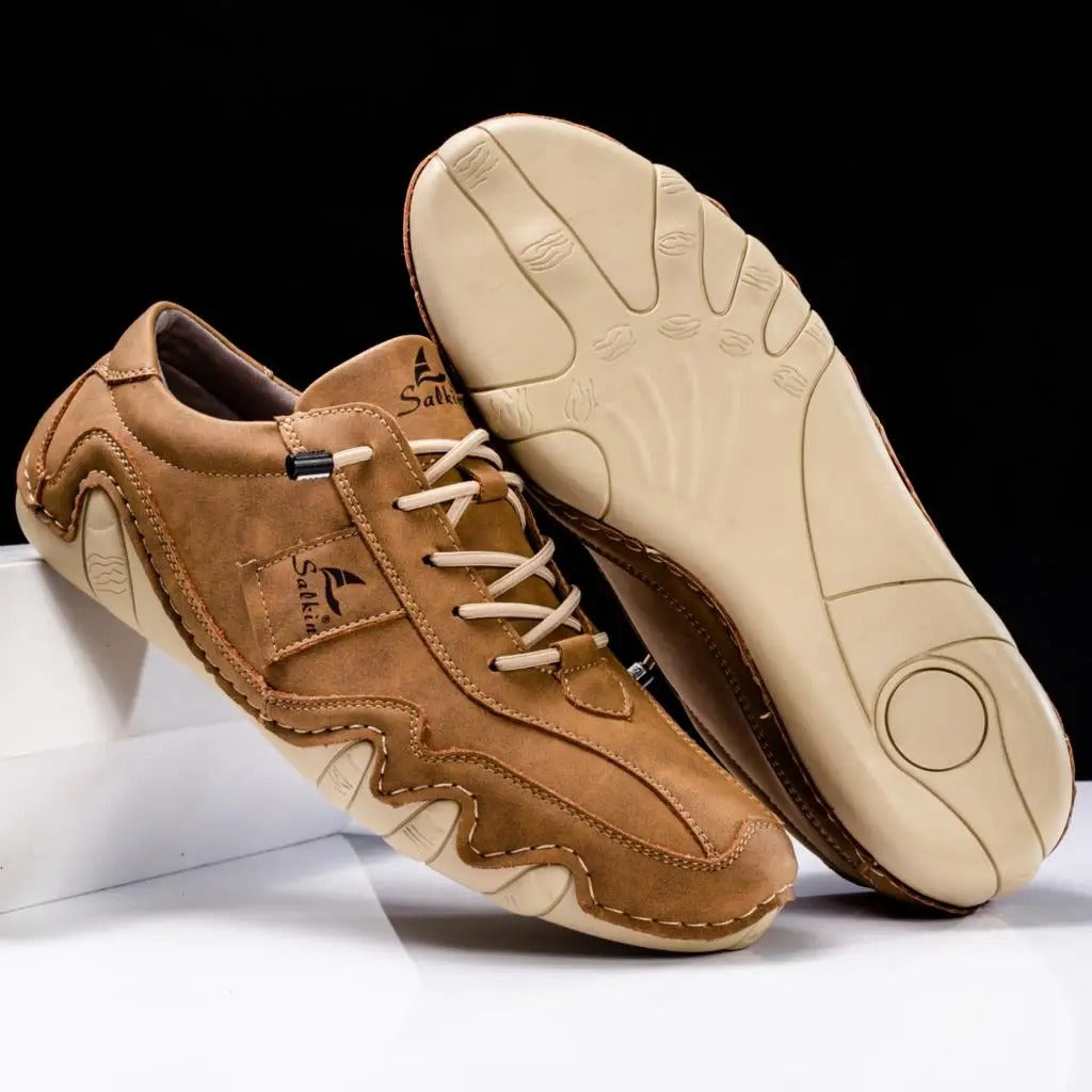 Men's Handmade Leather Sneakers – Wavy Sole