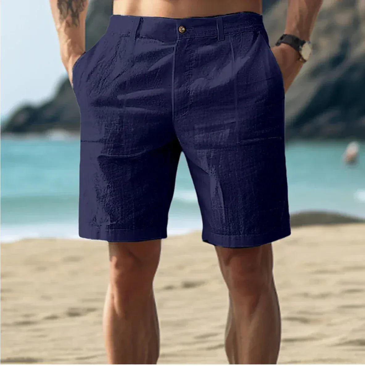 Men's Linen-Cotton Shorts – Tailored Lightweight Cut