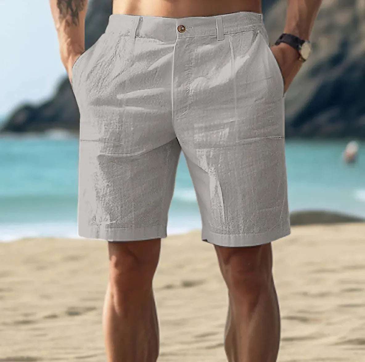 Men's Linen-Cotton Shorts – Tailored Lightweight Cut