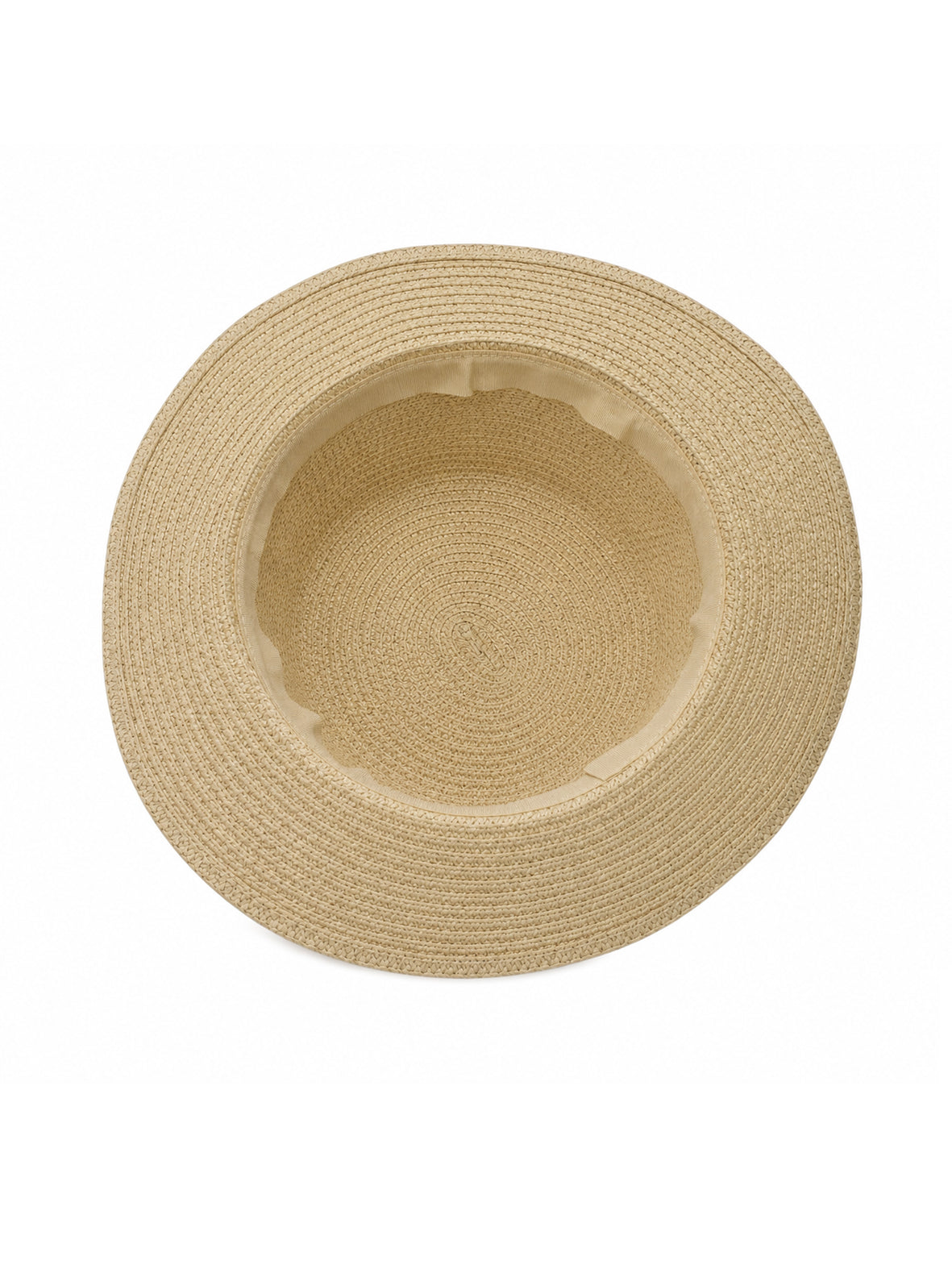 Women's Straw Boater Hat – Flat Crown with Ribbon