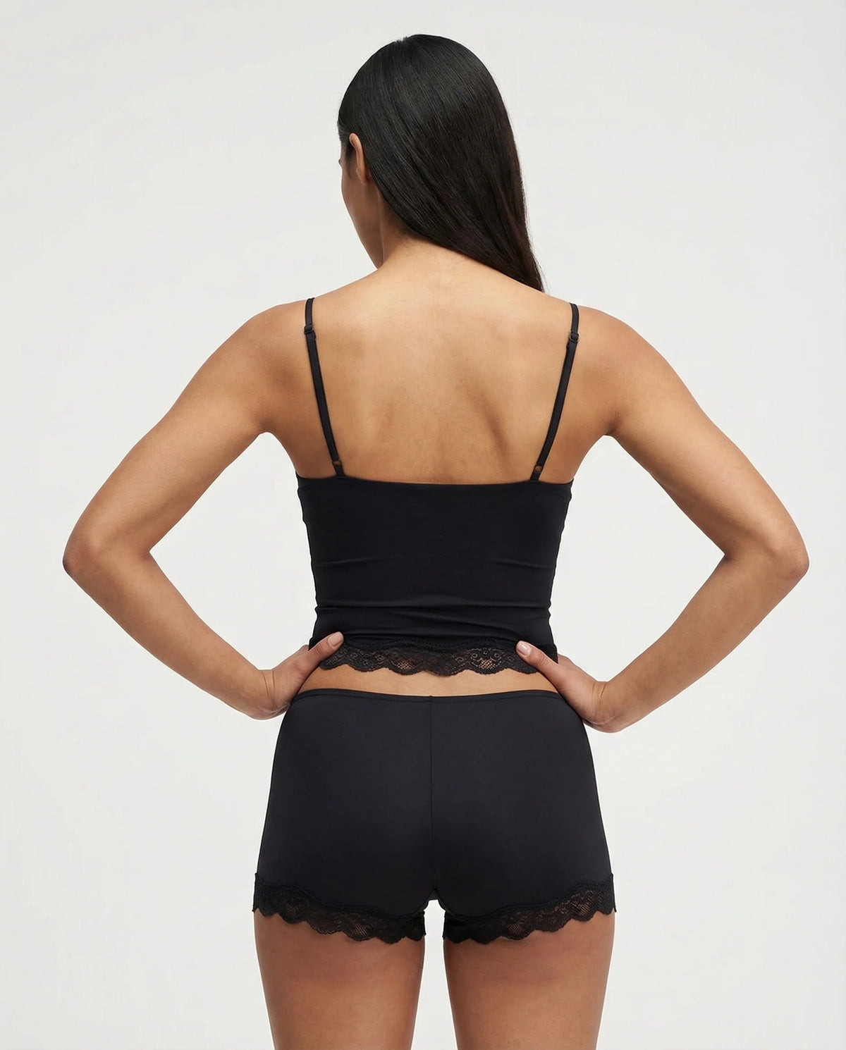 Women's Cami and Shorts Sleep Set – Lace-Trimmed Stretch