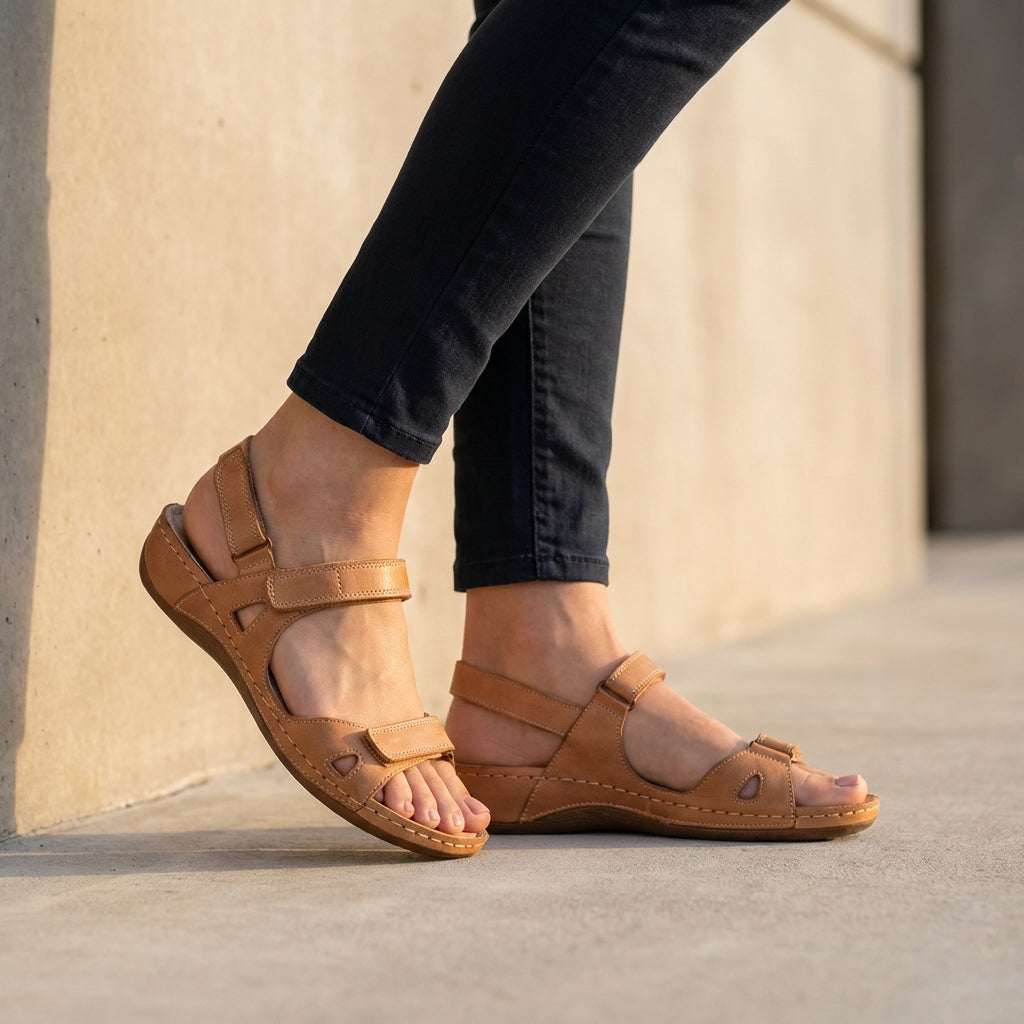 Women's Open-Toe Flat Sandal – Adjustable Multi-Strap