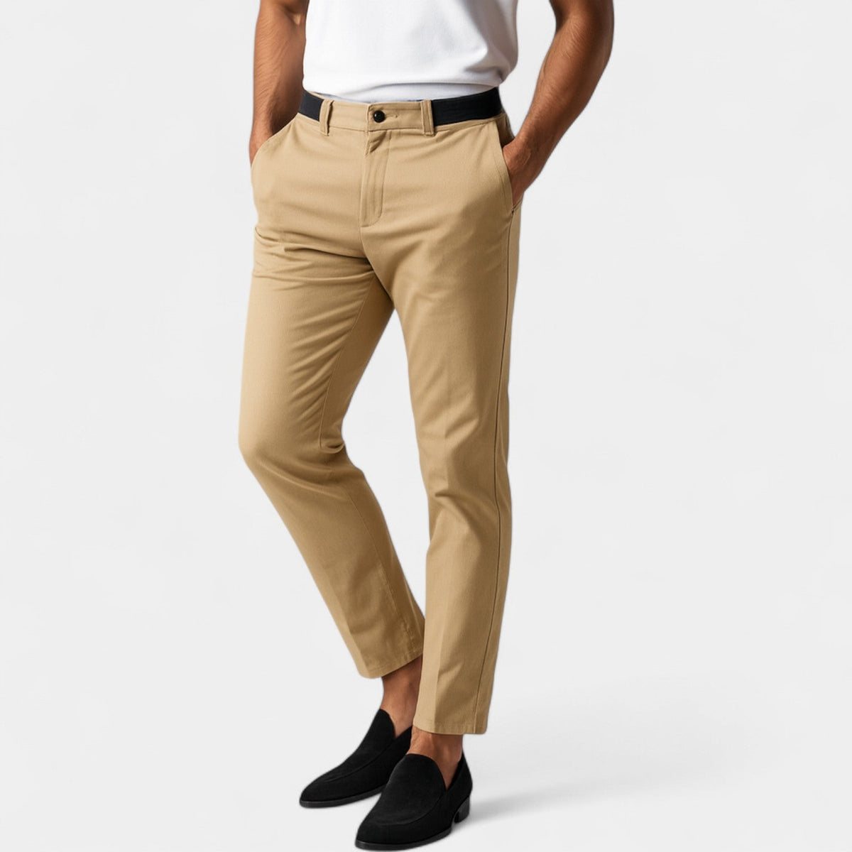 Men's Stretch Cotton Chino Pants – Slim Tapered Fit