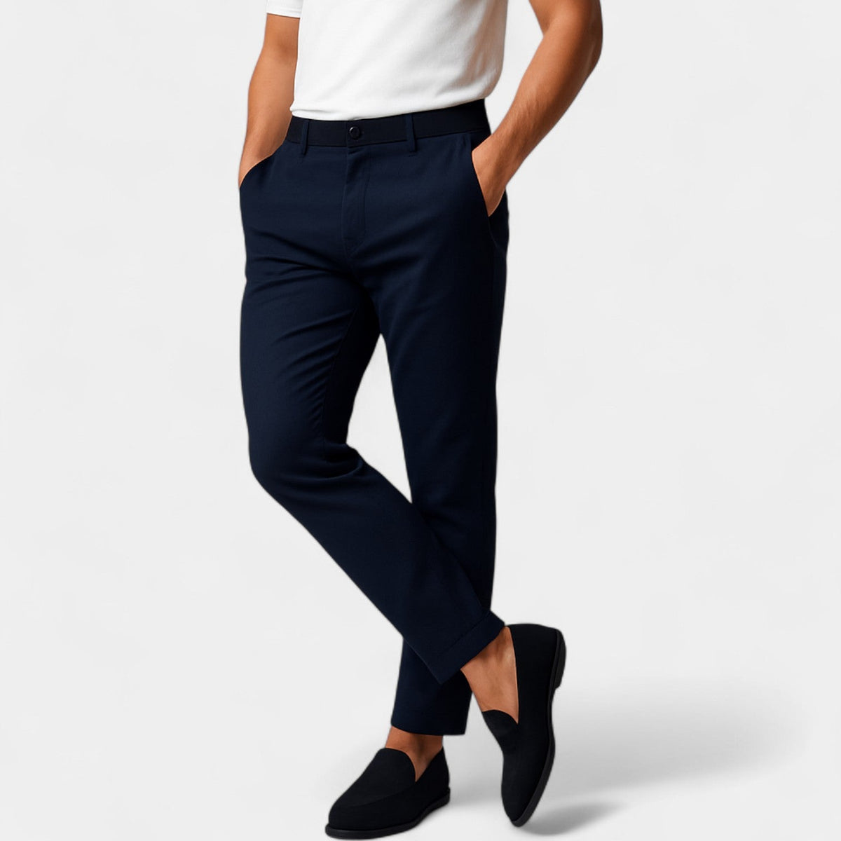 Men's Stretch Cotton Chino Pants – Slim Tapered Fit