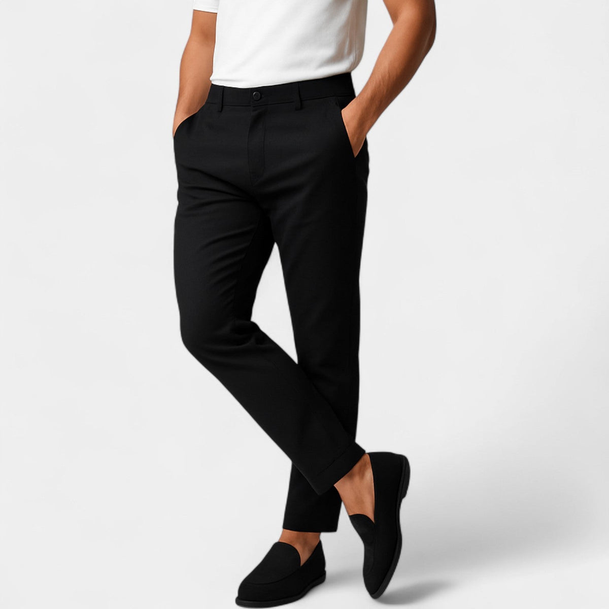 Men's Stretch Cotton Chino Pants – Slim Tapered Fit