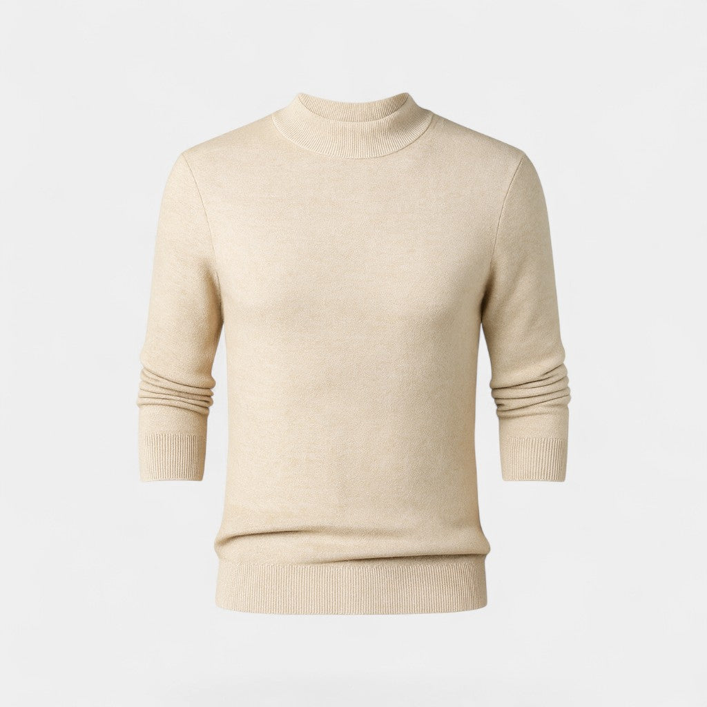 Men's Mock Neck Sweater – Relaxed Clean-Line Fit
