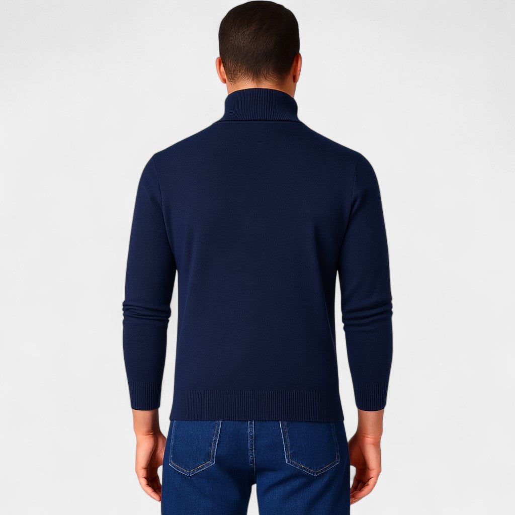 Men's Cotton-Blend Cardigan – Slim V-Neck Fit