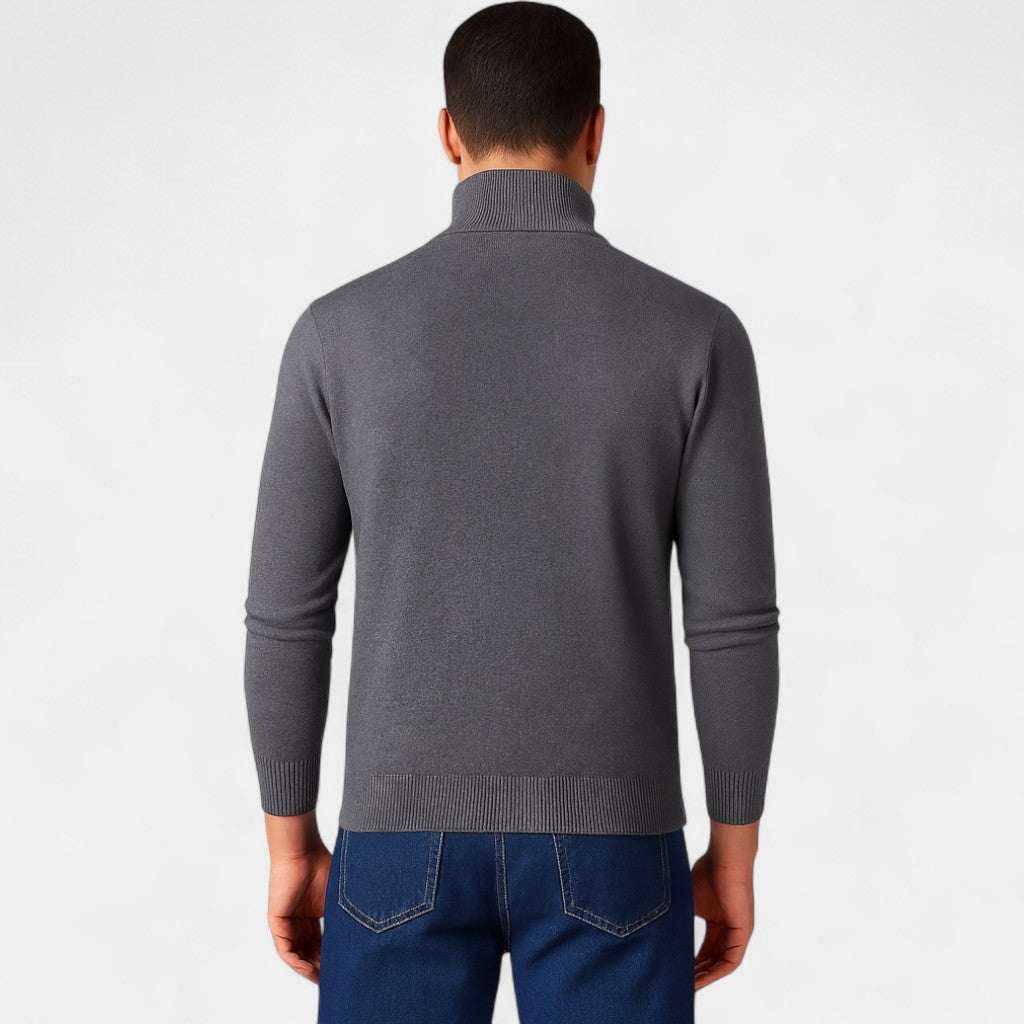 Men's Cotton-Blend Cardigan – Slim V-Neck Fit