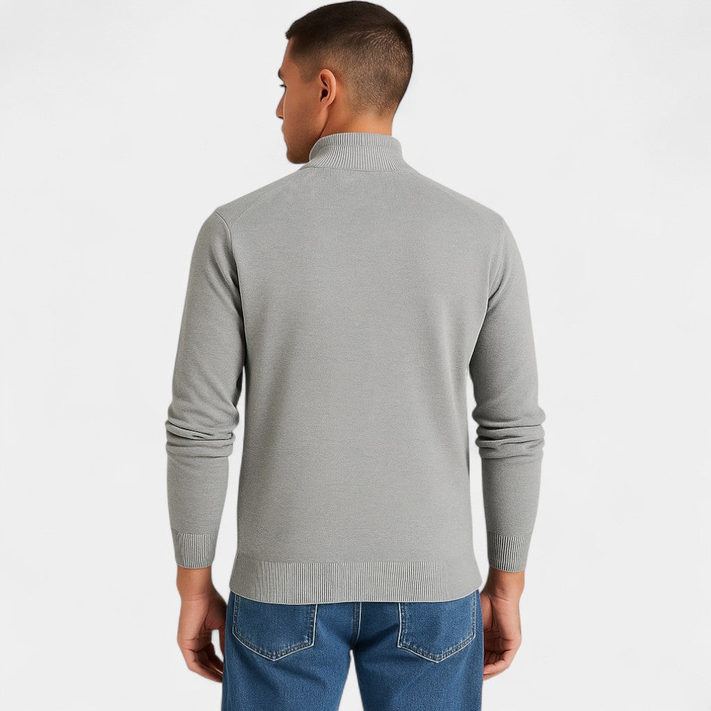 Men's Cotton-Blend Cardigan – Slim V-Neck Fit