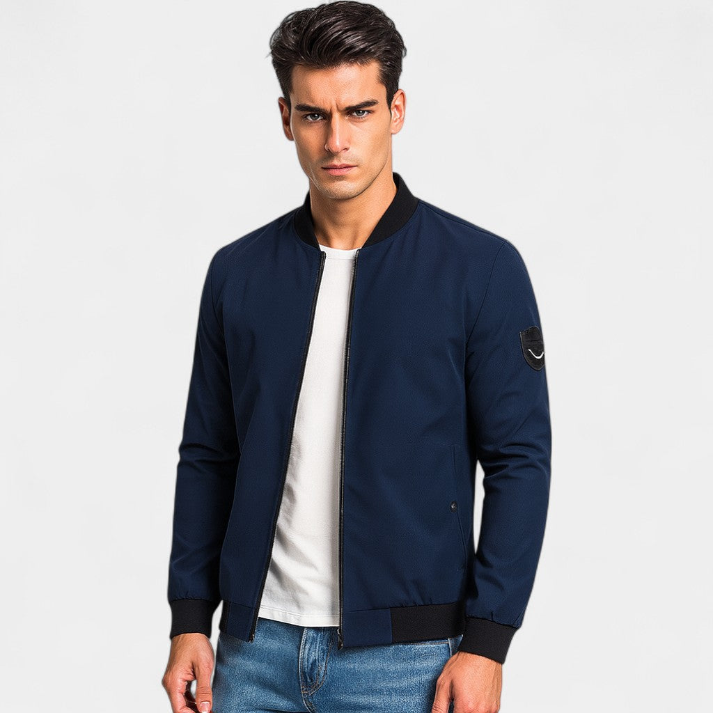 Men's Slim Fit Jacket – Stand Collar Minimal Design