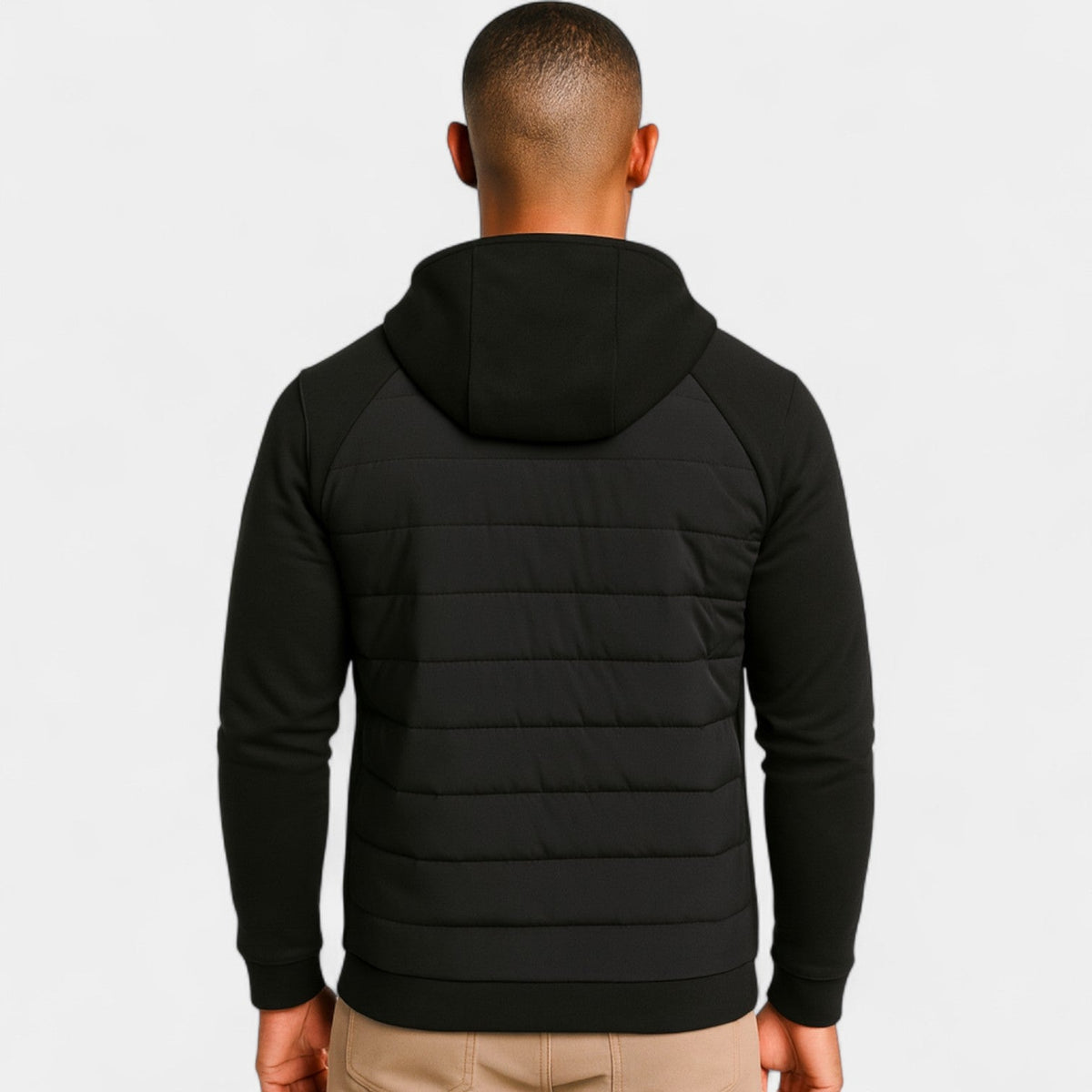 Men's Hooded Softshell Puffer Jacket – Clean Tailored Fit